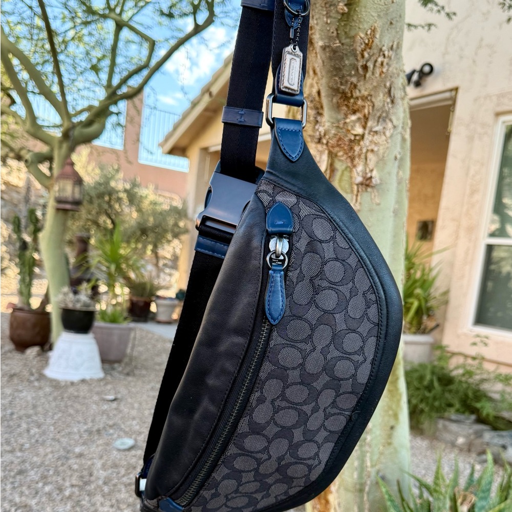 Coach League belt bag leather jacquard NWOT - Picture 9 of 13